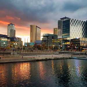 Manchester City Scape Next to Water