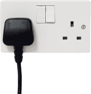 Dual Plug Socket With One Plug in and Turned On