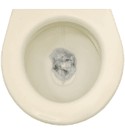Cream Toilet Blocked With Toilet Paper
