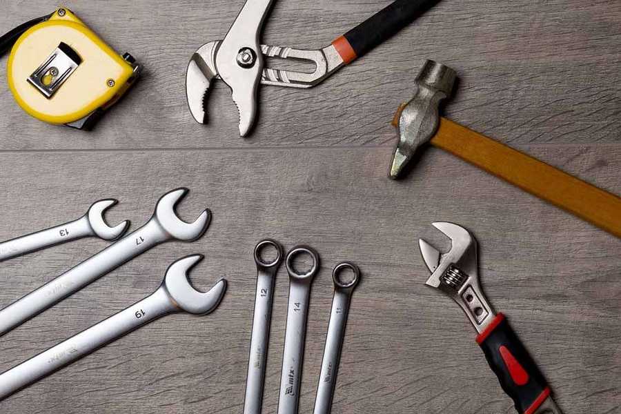 Spanners Hammer Tape Wrench and Other Tools